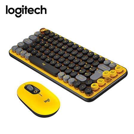 TECLADO LOGITECH + MOUSE POP BLACK/YELLOW (910-006543/920-010713)*